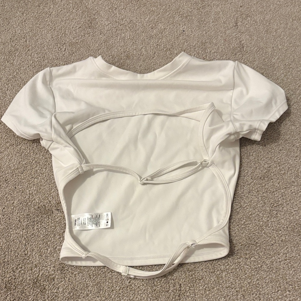 Garage White Crop Top